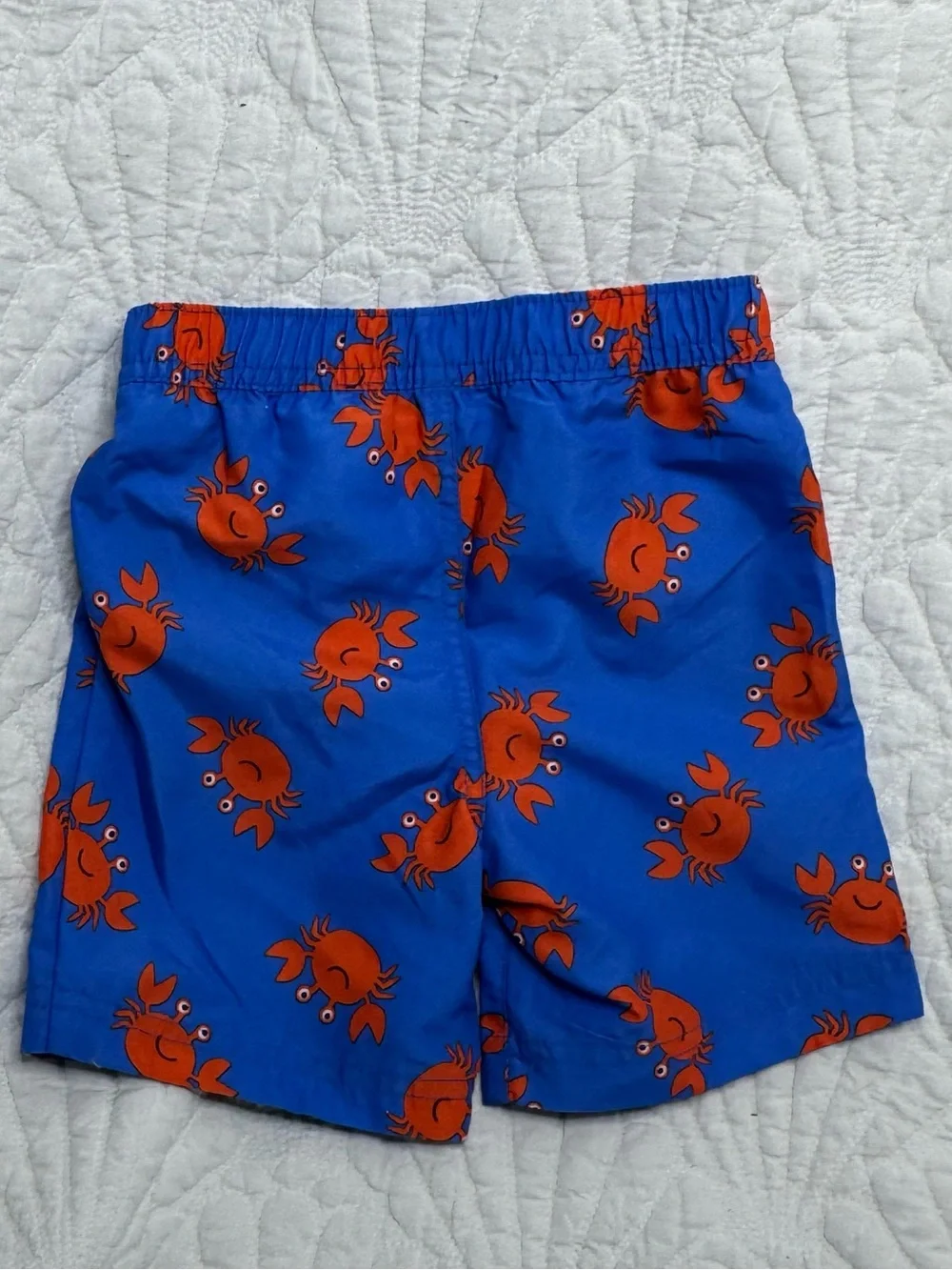 Little Me - Kids Blue Crab Print Swim Shorts -2T